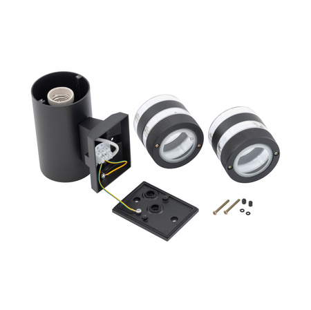 Gartenlampe Erhöhte Wandleuchte SIERRA II 4422 2xE27 IP54 Oben Unten Schwarz Nowodvorski