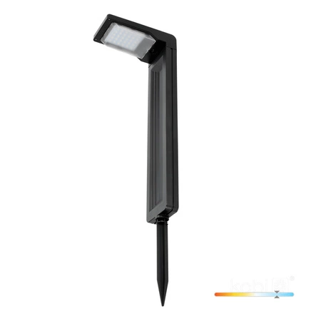 Solar Gartenmast Outdoor Stehend LED 6500K Kalt IP44 Schwarz Spike Kobi