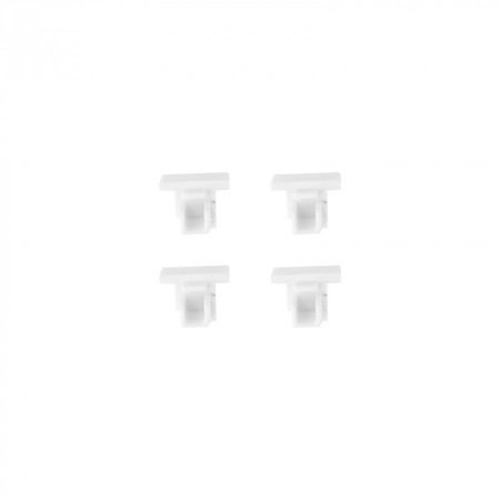 LED-Einbauprofil aus Aluminium Weiß 2m mit mattiertem Diffusor für LED-Streifen + Abdeckkappen Serie Ecolight PW