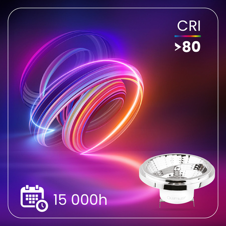 10x LED Lampen G53, Glühbirne AR111 12V 15W = 100W 1521lm 24° 4000K neutral Silber LUMILED