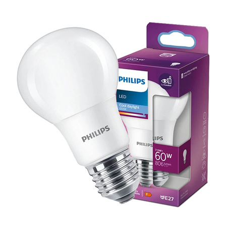 E27 A60 LED Lampen 7,5 W = 60 W 806 lm 6500 K kalt PHILIPS