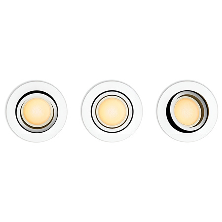LED Milliskin Einbaumontage 3x 4.2W CCT Rund Beweglich Weiß PHILIPS HUE Bluetooth
