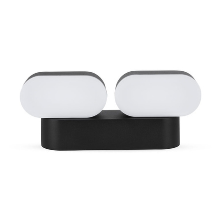 LED-Wandleuchte 12W 3000K IP65 350° drehbar Double Black VT-814 V-TAC