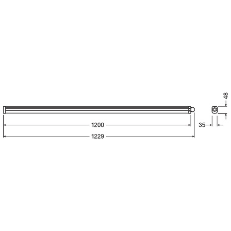 Hermetisch Linienlampe 36W 6500K 4000lm 120cm DAMP SLIM VALUE IP65 LEDVANCE