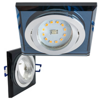 Flush Mount GU10 Halogen Einbaustrahler Mesh Schwarz Quadratisch Kobi