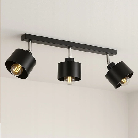 Spot Tuba Deckenleuchte Reflektor Halogen Leuchte 3x E27 Moving Black Elza Masterled