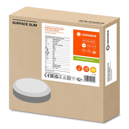 Plafond LED-Deckenleuchte 19W 2000lm 3000K Warm mit Dämmerung Bewegungssensor Aufputz Weiß 20cm Oberfläche Ledvance