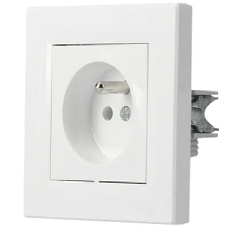 Einzelne 2P+PE-Steckdose mit Rahmen Asfora Unterputz IP20