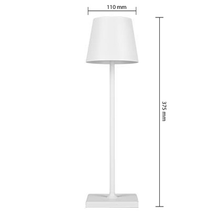 LED Tischlampe 3W 200lm 4000K neutralweiß Wiederaufladbar Schule Nachtlicht Dimmbar Ein/Aus Schalter Weiß Solio Masterled