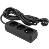 Strom-Verlängerungsstecker – 3 x Steckdose mit Erdungs-Steckdosenleiste 3 m 3 x 1,5 mm 16 A Schwarz