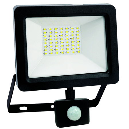 LED Fluter 30W 2100lm 3000K Schwarz mit Bewegungs- und Dämmerungssensor GOLDLUX (Polux)