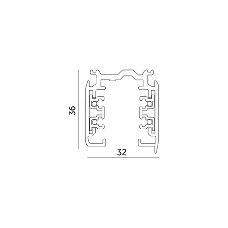 Beleuchtungssammelschiene 3 Stromkreise 1m Schwarz Kobi