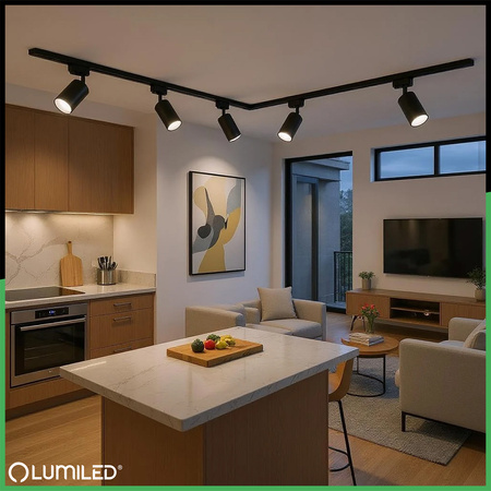 Eckverbinder für 1-Phasen-Stromschienen-System Schwarz LUMILED