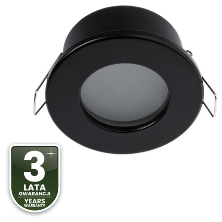 Einbaustrahler GU10, Einbauspot HALOGEN hermetisch für Badezimmer IP44 Schwarz AQUA LUMILED