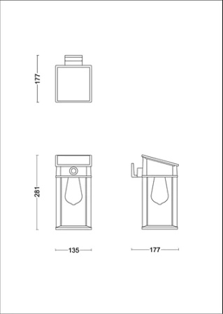 Gartenwandlampe Solar Outdoor Fassade LED 3.2W 470lm 4000K IP44 mit Bewegungs- und Dämmerungssensor Schwarz Geri Ultra Efficient Philips