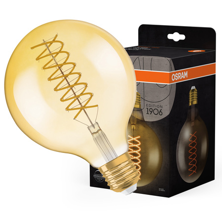 LED Dekorative Glühbirne G125 Sphere E27 8.4W = 60W 806lm 2400K Warm 300° Dimmbar Vintage 1906 Osram
