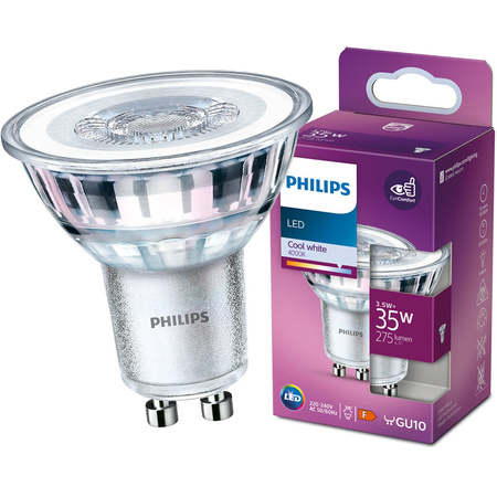 GU10 LED Leuchtmittel 3,5W = 35W 275lm 4000K Neutral 36° Strahler PHILIPS