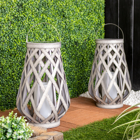 Gartenlampe LED Solarlaterne Hängelaterne 45cm IP44 Grau