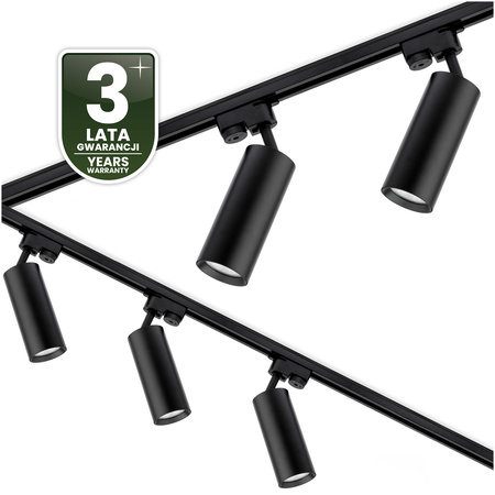 Rail Kit Schiene 3m + 5x GU10 LED Strahler Schwarz