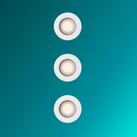 3x LED GU10 Unterputzmontage Aluminium Rund Weiß Peridot Philips