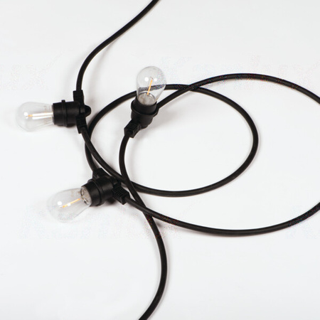 Outdoor Garten Girlande Lichterkette GRL 15xE27 IP44 15m Schwarz Kanlux