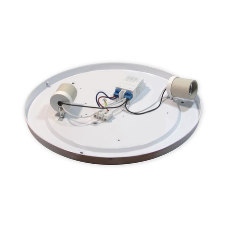 LED Deckenleuchte 2xE27 mit SOLEN Mikrowellensensor rund silber