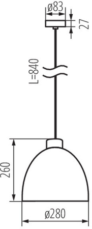 OGIVA E27 graue Deckenhängelampe 113cm Kanlux