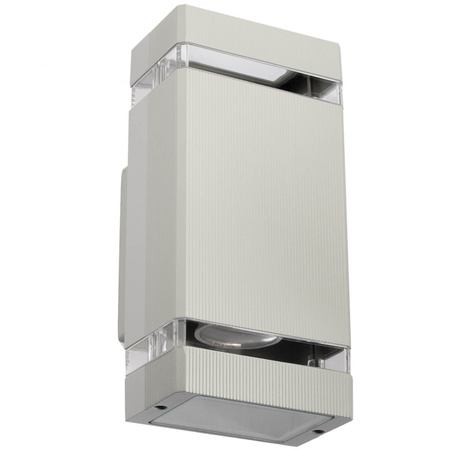 Doppelte Masterled HANA LED-Fassaden-Gartenwandleuchte 2xGU10 ALUMINIUM grau IP54