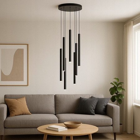 PIERO 7xG9 Decke Pendelleuchte Verstellbar Schwarz Rund MASTERLED