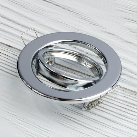 HALOGEN-Einbauleuchte beweglich rund Chrom GU10 MR16-Blech