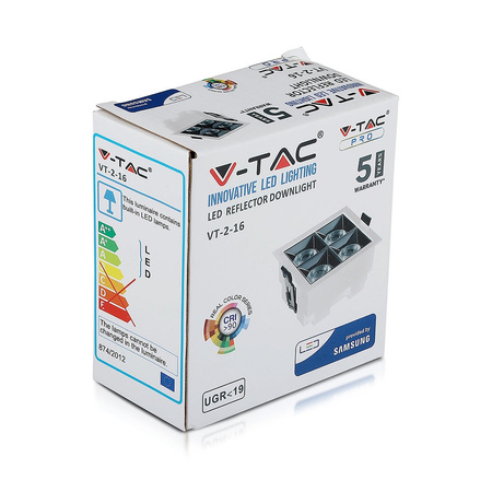 LED Spot 16W 4000K SMD SAMSUNG CHIP Quadratische Leuchte VT-2-16 V-TAC