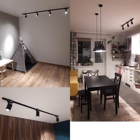 Schwarze dreiphasige Aluminium-Sammelschiene für Stromschienenstrahler 200 cm