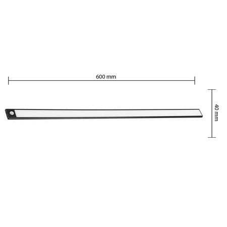 LED-Unterbauleuchte 3W CCT 60cm Möbelleiste mit Bewegungssensor Schwarz