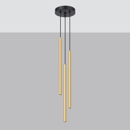 PASTELO 3P Hängende Deckenleuchte 3xG9 Gold Modern SOLLUX