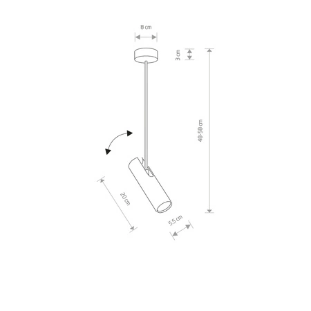 EYE SUPER 6488 Nowodvorski Deckenleuchte weiß GU10 hängender Überhang beweglicher Schirm Stahl 56 cm minimalistisch
