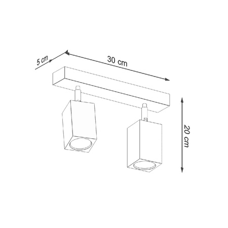 Deckenleuchte KEKE 2xGU10 Reflektor Halogen Leuchte 30cm Eiche SOLLUX