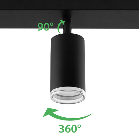 Wandleuchte LED Spot Reflektor 4x GU10 IP44 ADERO Schwarz Lumiled