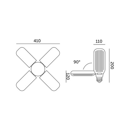 LED Lampen für Pflanzen 40W E27 1200K Weiß KOBI PLANTS