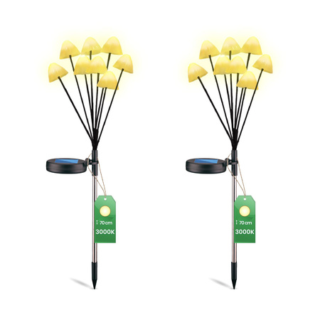 2x Solar-LED-Lampe, Solar Gartenleuchten IP65 3000K CARI LUMILED