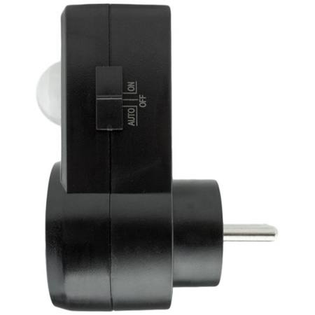 PIR-Bewegungs- und Dämmerungssensor für 120°-Steckdose 9 m Innenbereich Schwarz