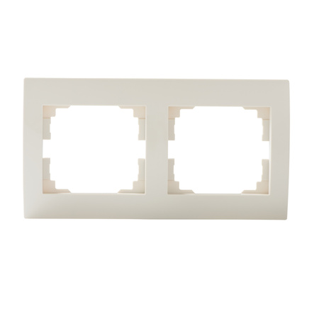 Horizontaler Doppelrahmen für LOGI-Steckdose creme KANLUX