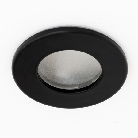 Einbaustrahler GU10, Einbauspot HALOGEN hermetisch für Badezimmer IP44 Schwarz AQUA LUMILED