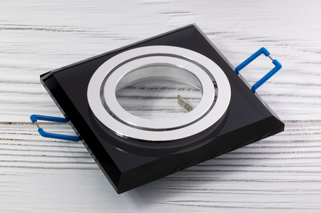 Glas-Einbaustrahler GU10, MR16 Einbauspot HALOGEN Quadrat beweglich Schwarz ARIAN LUMILED