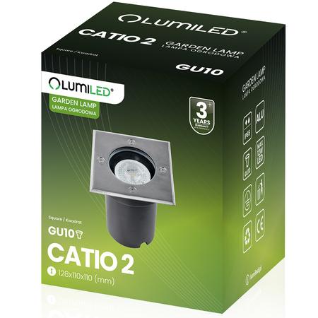 Boden-Einbauleuchte GU10, Bodenstrahler IP65 IK09 Quadratisch CATIO 2 LUMILED