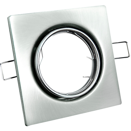 Set aus 3x beweglichen Halogenlampen GOLDLUX (Polux), quadratisch, Nickel + GU10 3,5W LED Lampen