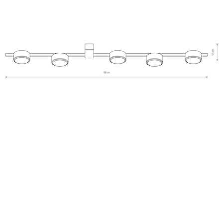 PILLS V 8262 Nowodvorski Schwarz 5xGX53 Moderne Streifen-Deckenleuchte