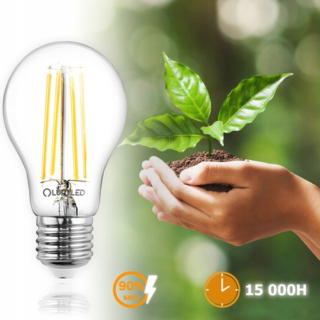 LED Lampen E27, Glühbirne A60 8W = 75W 1055lm 360° 3000K warm Glühfaden LUMILED