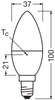 LED-Lampe B37 Kerze E14 2.9W = 25W 250lm 2700K Warm CRI>97 200° CLASSIC Osram
