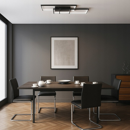 LED Kronleuchter Deckenleuchte 90W CCT GALAXIS VELA Schwarz + Fernbedienung