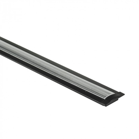 LED-Einbauprofil aus Aluminium Schwarz 2m mit transparentem Diffusor für LED-Streifen + Abdeckkappen Serie P Ecolight